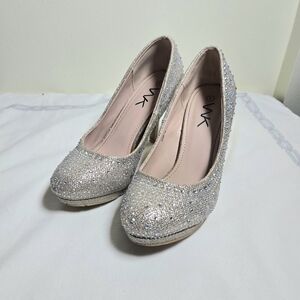 Elegant Silver And Gold Glitter Women's Heels